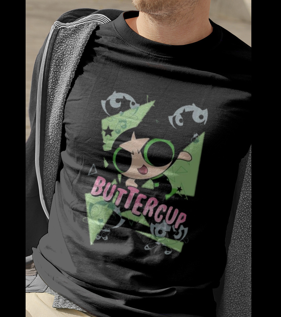 Powerpuff Girls Buttercup Moves CN Text And Symbols T-Shirt