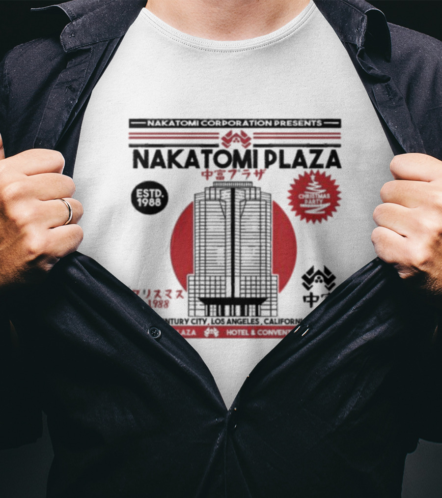 Nakatomi Plaza Century City Los Angeles California Christmas 1988 T-Shirt