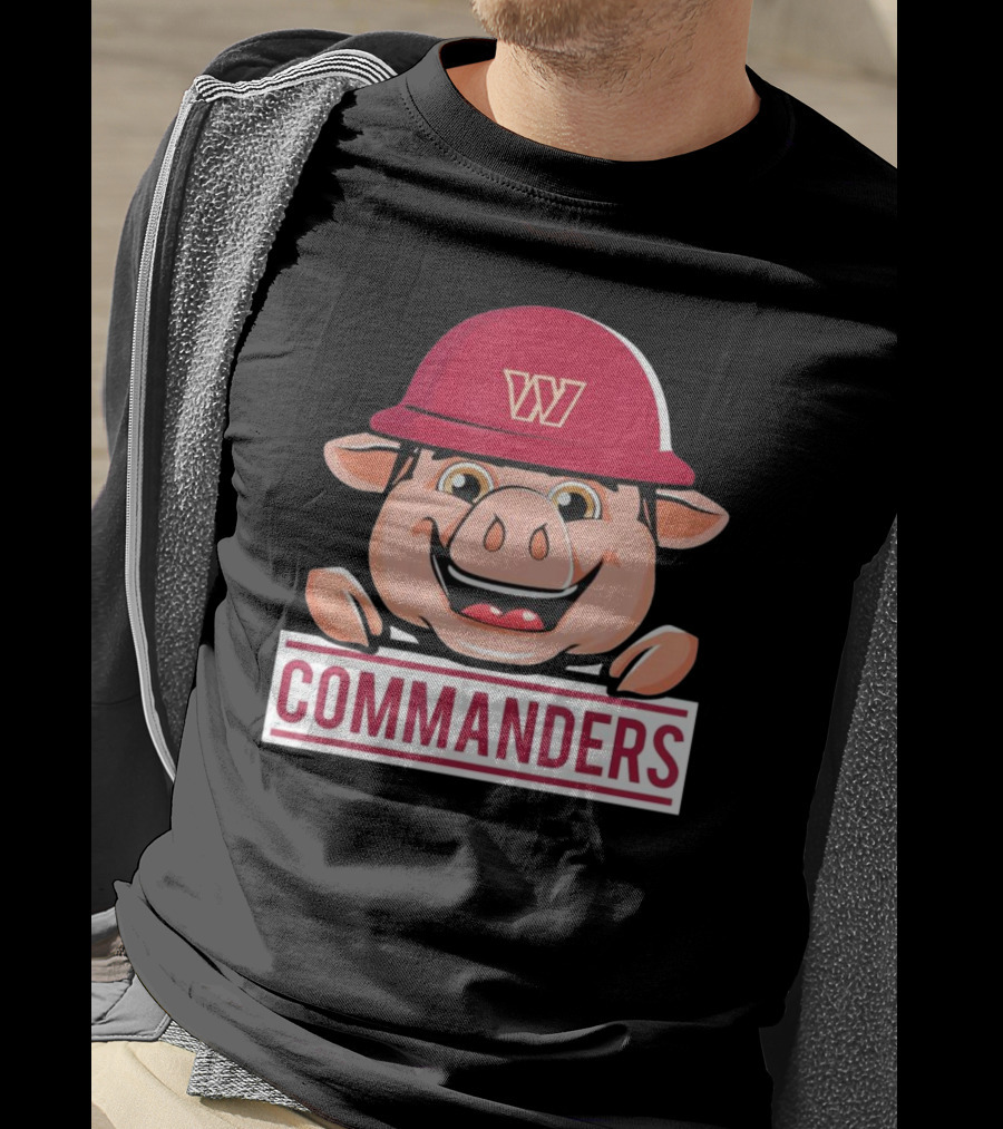 Commander Pig With Hard Hat T-Shirt
