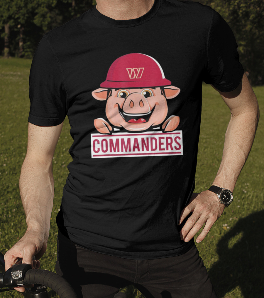 Commander Pig With Hard Hat T-Shirt