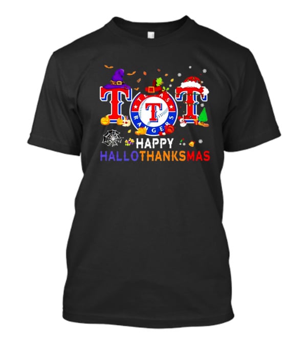 Texas Rangers Happy HalloThanksMas Holiday T-Shirt