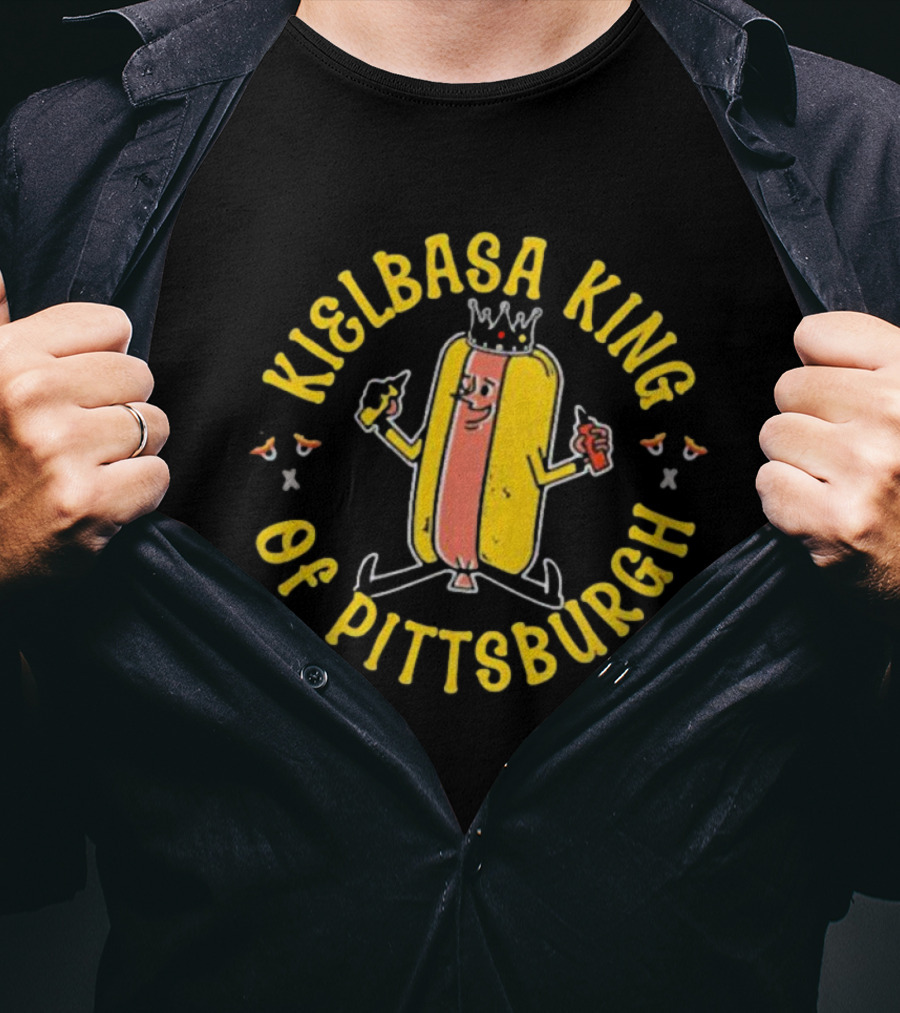 Kielbasa King Of Pittsburgh Crowned Hot Dog T-Shirt