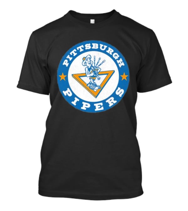 Pittsburgh Pipers Basketball Team Classic Logo With Bagpiper And Star Emblems T-Shirt
