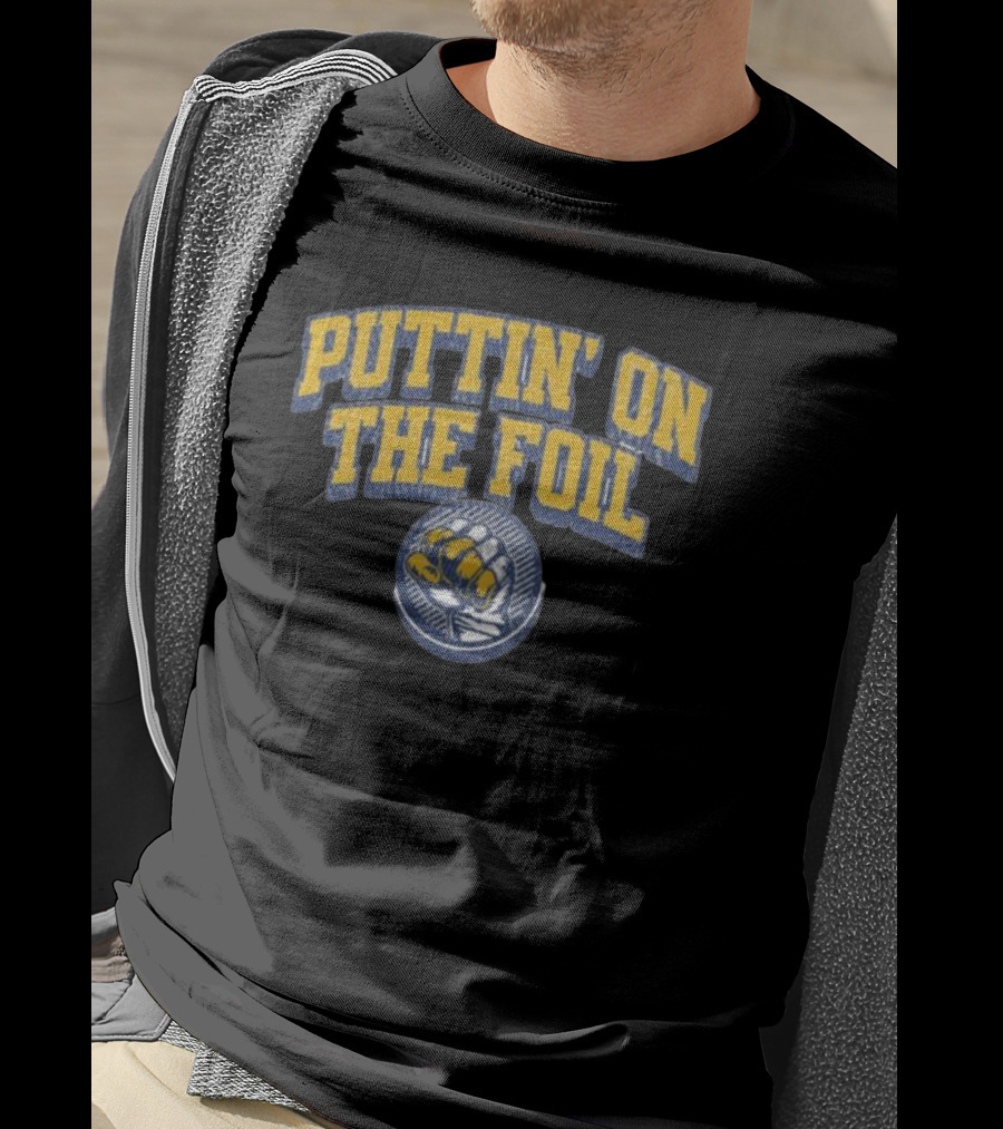 Puttin On The Foil Hockey Inspired Knuckle Patch T-Shirt