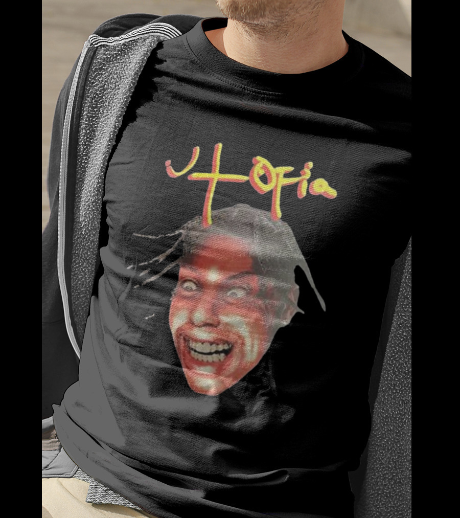 Travis Scott Utopia Grinning Face And Title T-Shirt