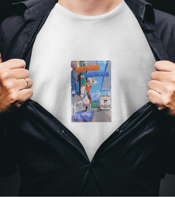 Browns Vs Broncos November 26th Game Comic Style Showdown T-Shirt