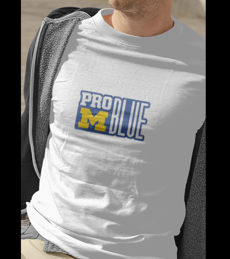 Pro Blue Michigan Wolverines Coach Jim Harbaugh T-Shirt