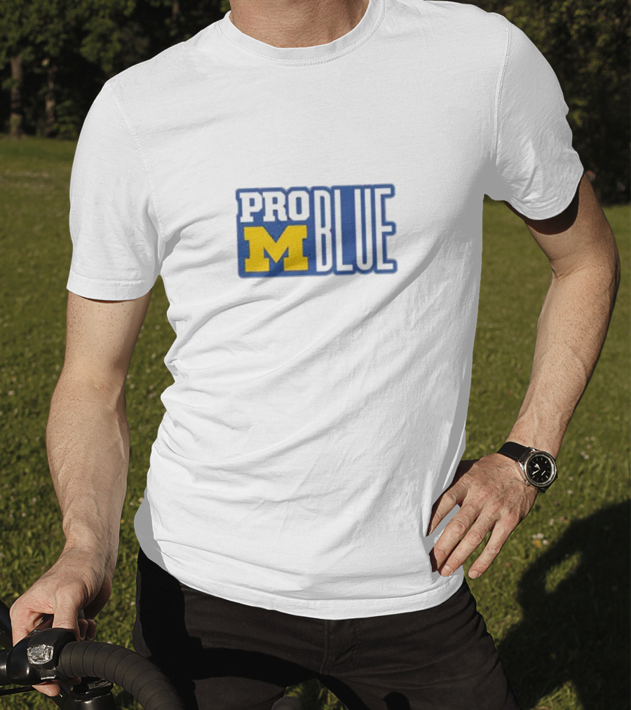 Pro Blue Michigan Wolverines Coach Jim Harbaugh T-Shirt