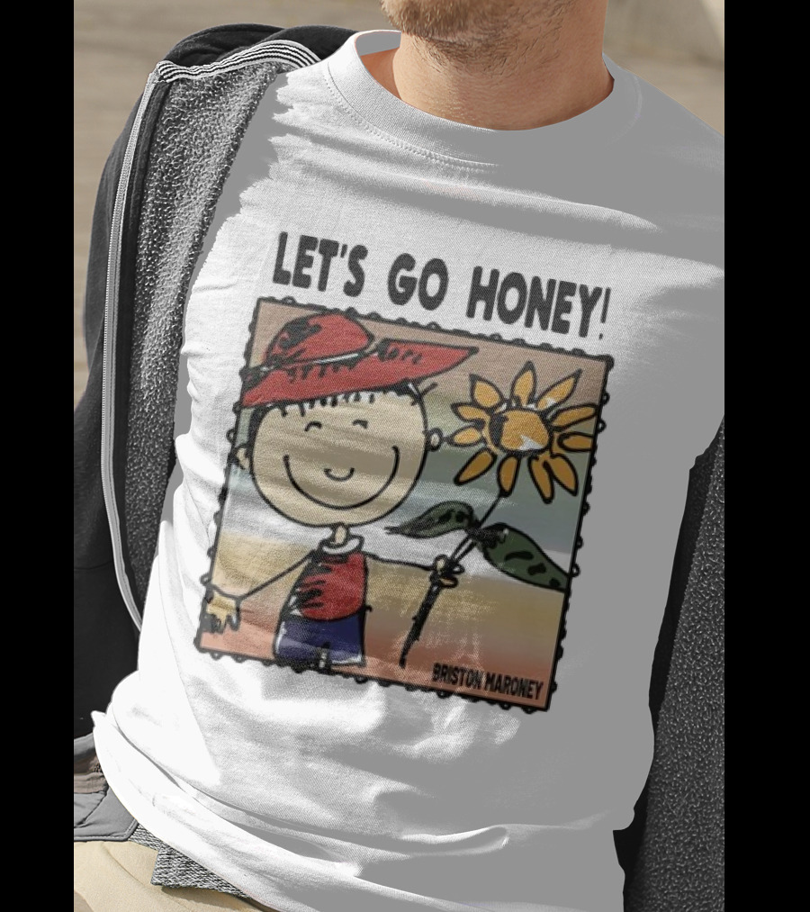 Briston Maroney Let's Go Honey Cartoon Figure With Sunflower T-Shirt