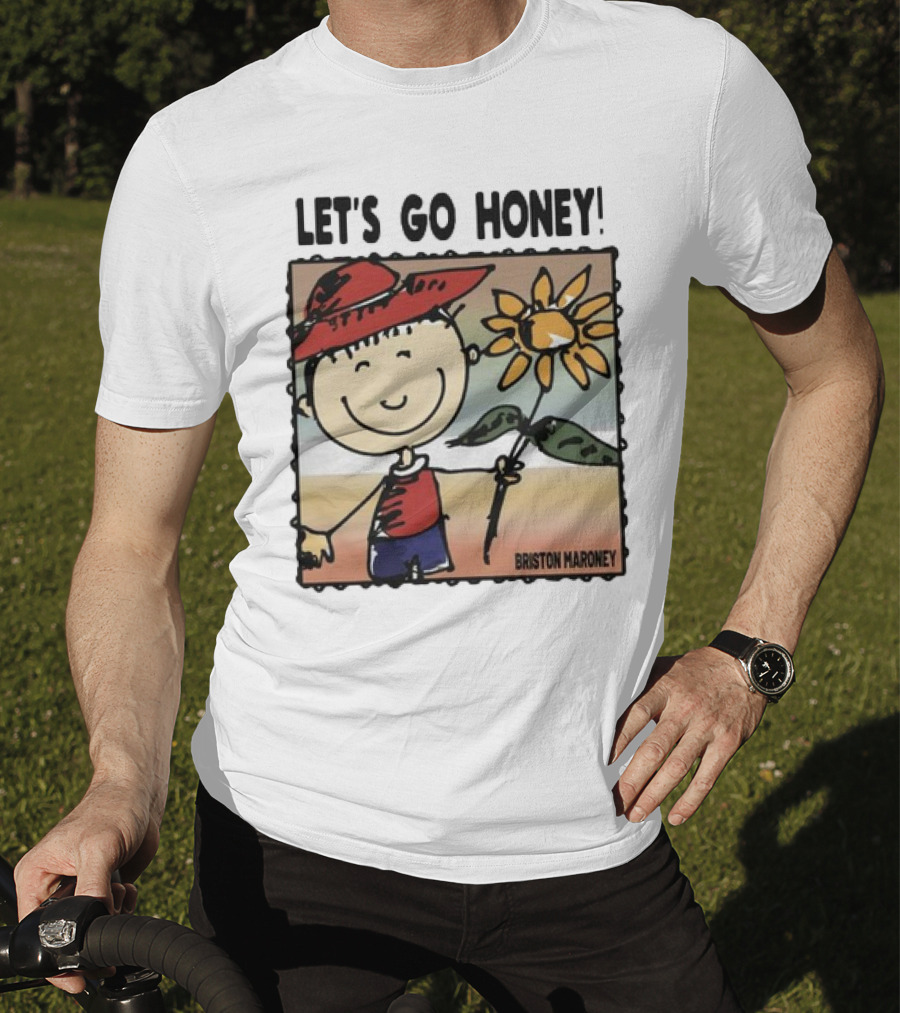 Briston Maroney Let's Go Honey Cartoon Figure With Sunflower T-Shirt