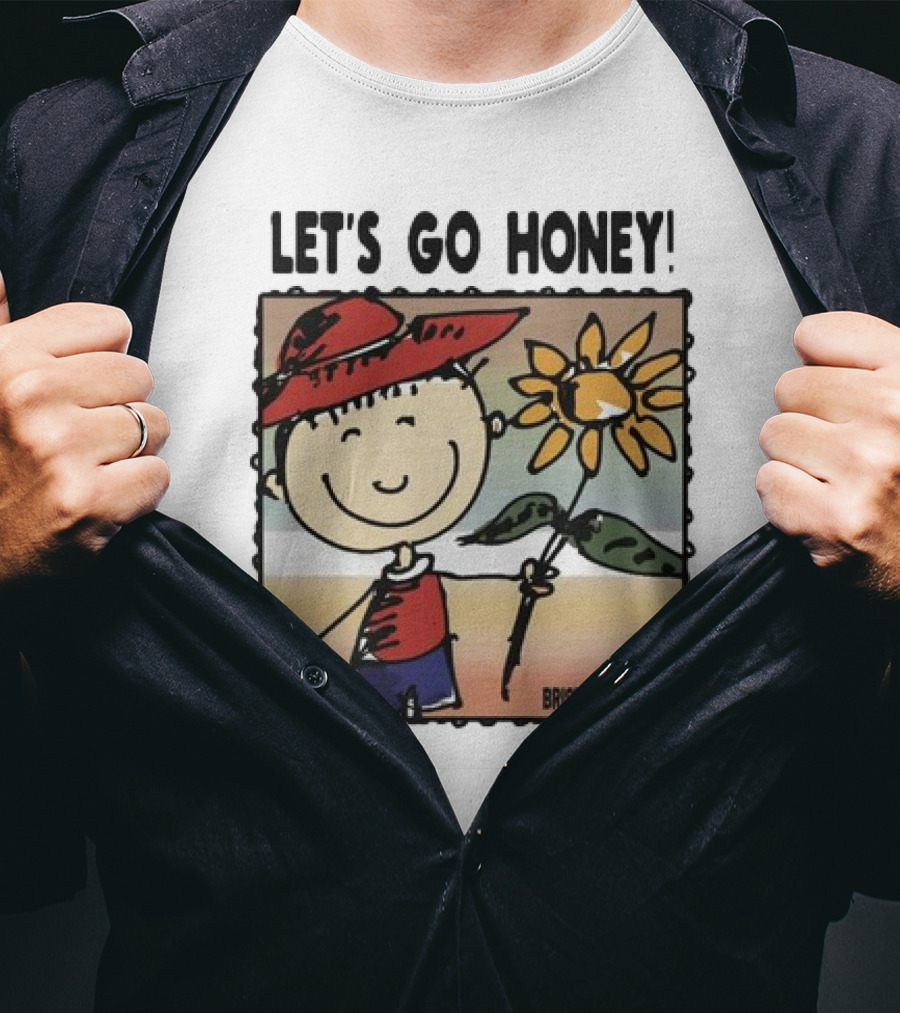 Briston Maroney Let's Go Honey Cartoon Figure With Sunflower T-Shirt