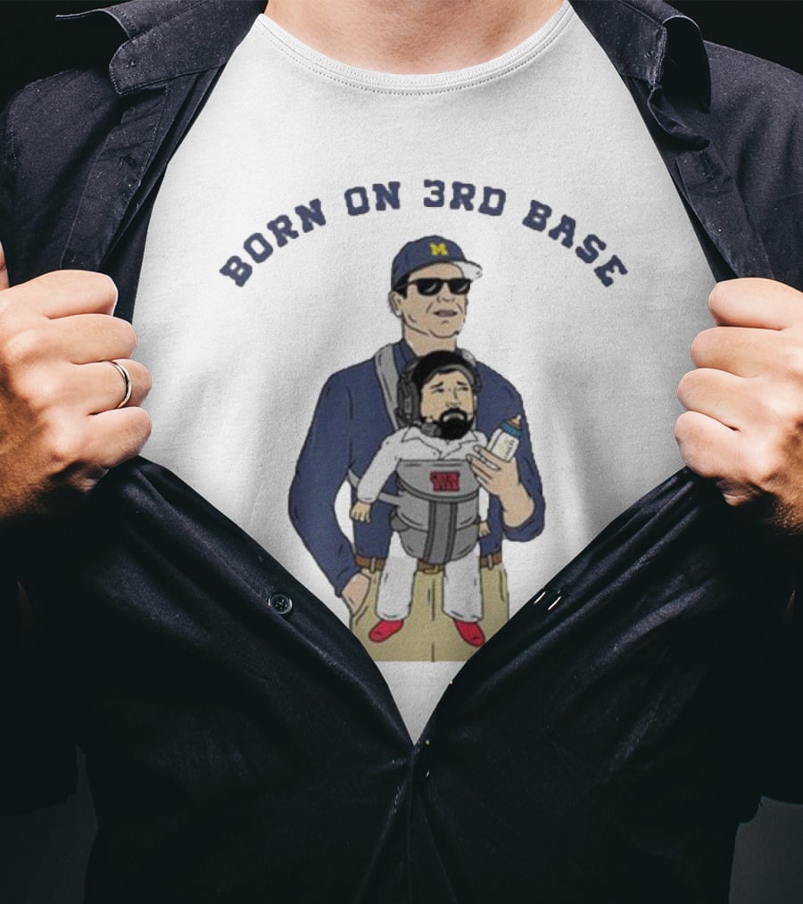 Cryin’ Ryan Born On 3rd Base Baseball Dad Baby Carrier Bottle T-Shirt