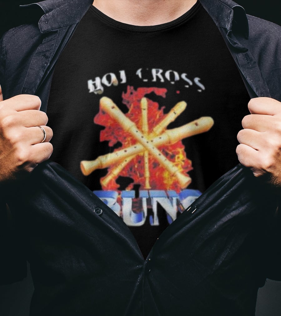 HOT CROSS BUNS Recorders Flame Crossed T-Shirt