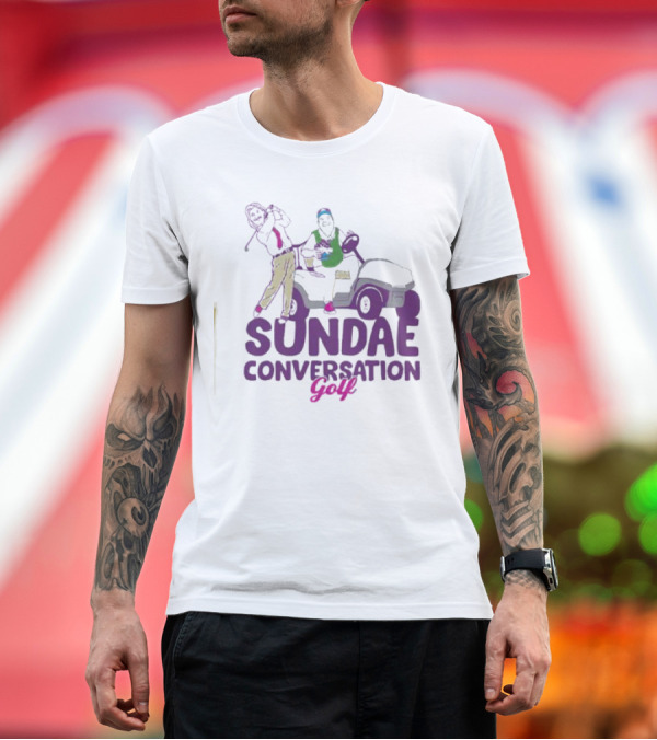Premium T-Shirt: Sundae Conversation Golf Cart Humor Fun T-Shirt Sundae Conversation Golf Cart Humor Fun T-Shirt
