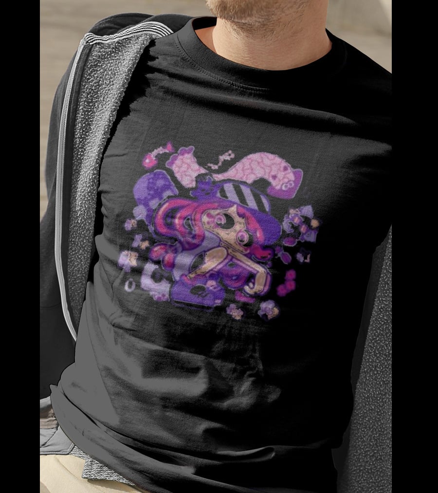 Theyetee Hotlantis Inkling Squid Girl Purple Splatoon T-Shirt