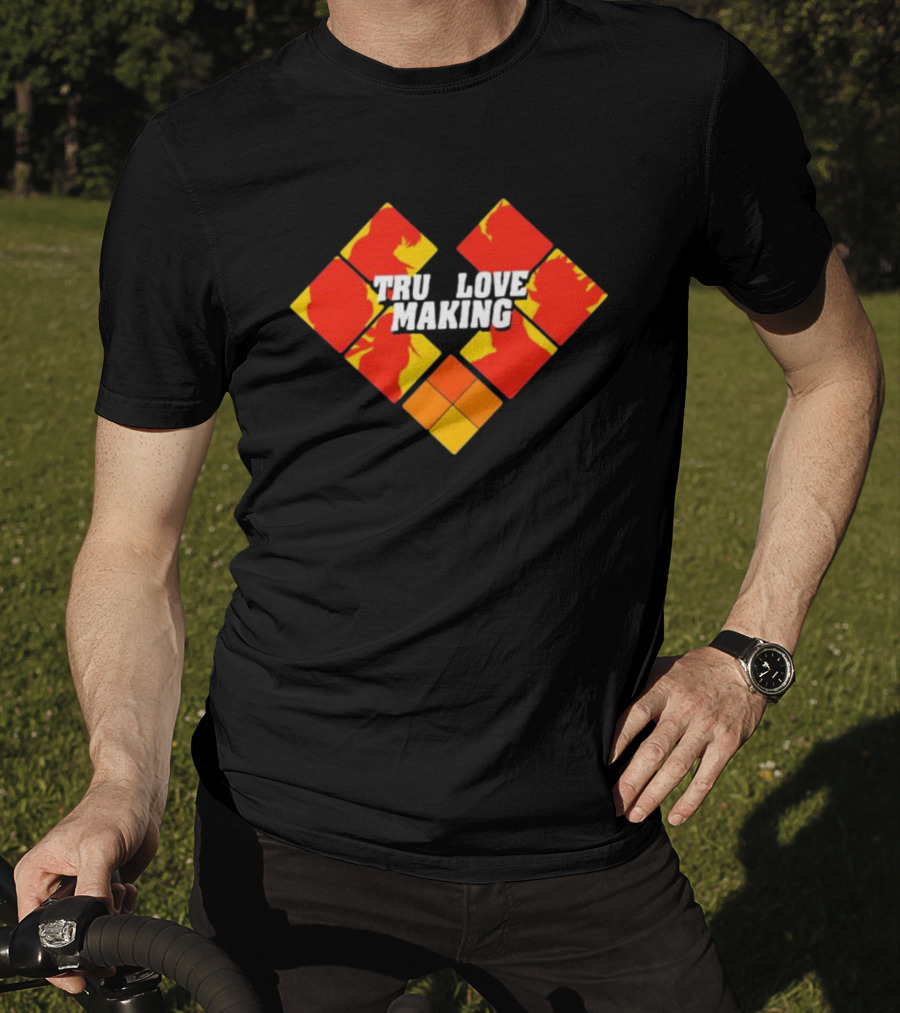 TRU LOVE MAKING Red And Yellow Geometric Heart T-Shirt