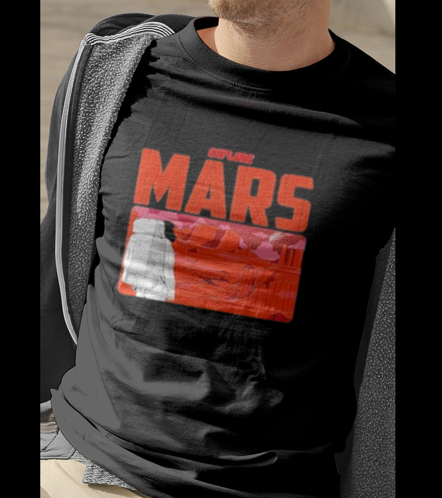 Explore Mars Astronaut Adventure Red Landscape T-Shirt