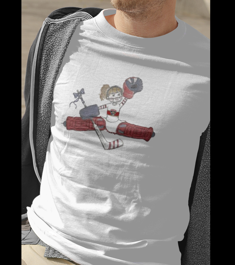 Florida Panthers Toddler Girls Goalielocks Hockey Goalie Character In Red Pads T-Shirt