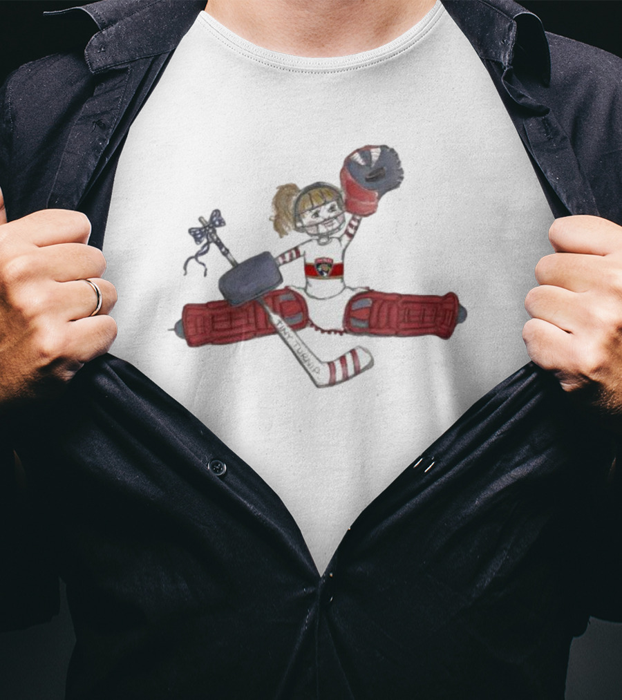 Florida Panthers Toddler Girls Goalielocks Hockey Goalie Character In Red Pads T-Shirt