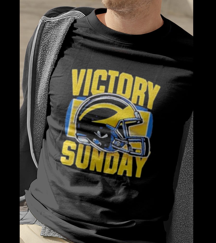 Victory Sunday Michigan Football Helmet T-Shirt