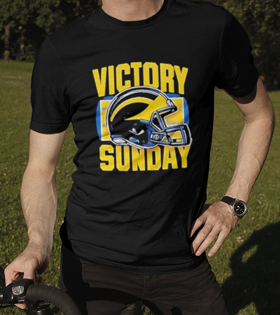 Victory Sunday Michigan Football Helmet T-Shirt