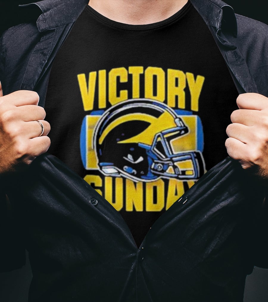Victory Sunday Michigan Football Helmet T-Shirt