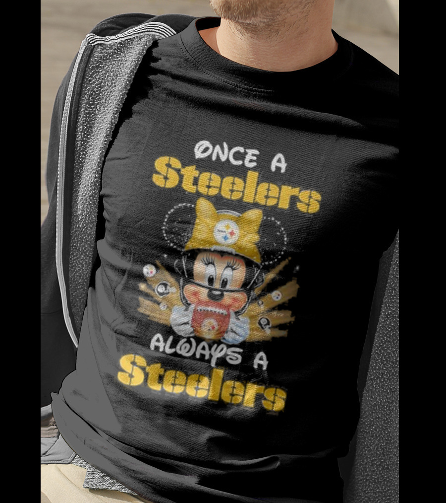 Once A Steelers Always A Steelers Mickey Football Fan T-Shirt
