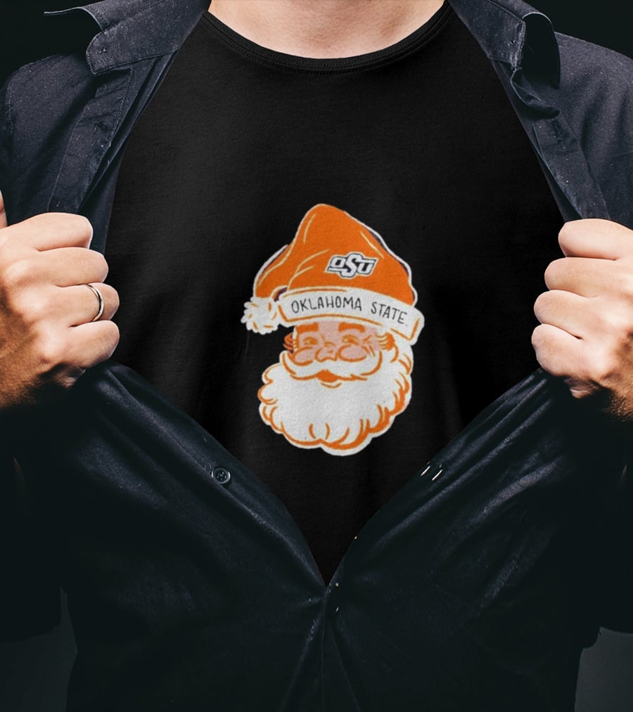 Oklahoma State Cowboys Santa Claus Christmas OSU Logo Hat T-Shirt
