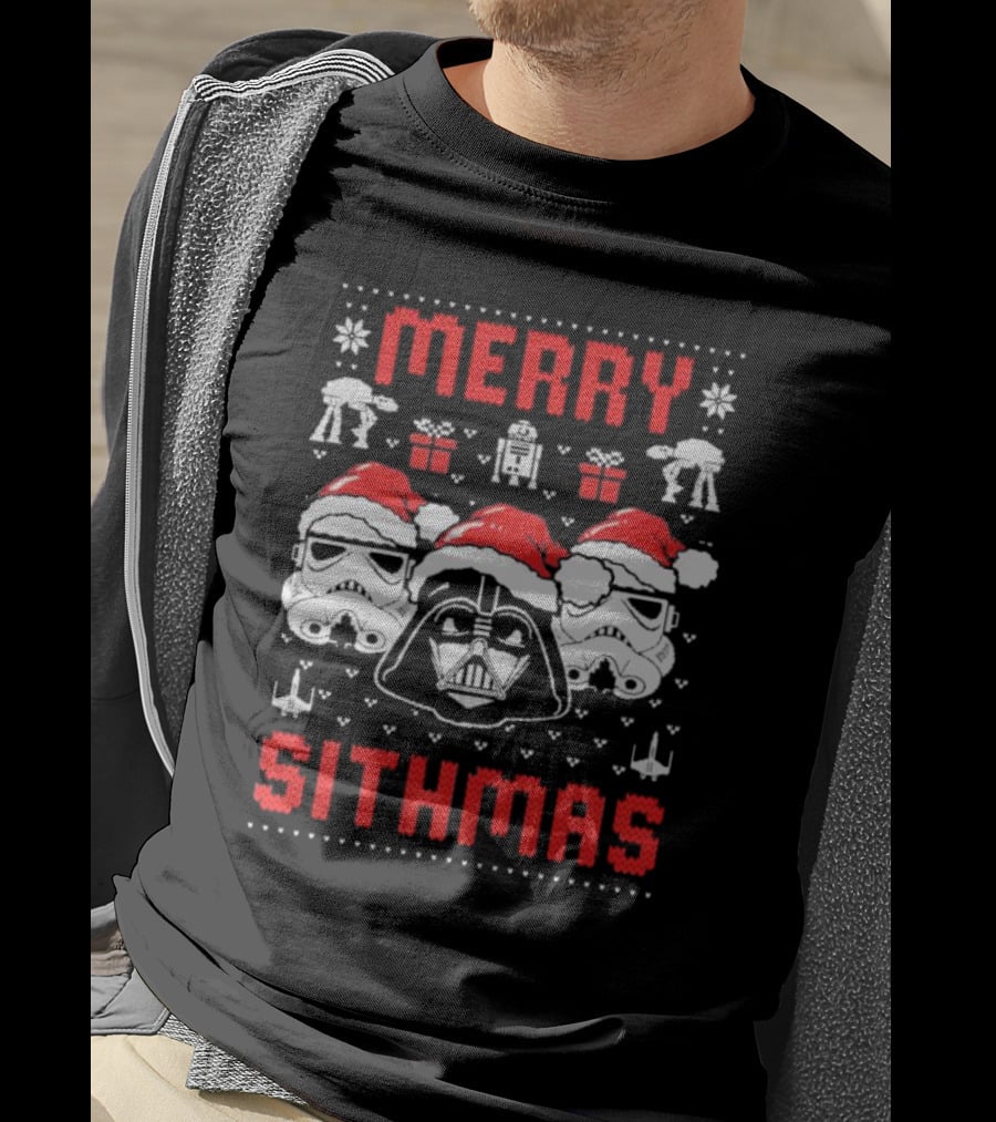 Merry Sithmas Star Wars Darth Vader Stormtrooper Santa Robot Holiday T-Shirt