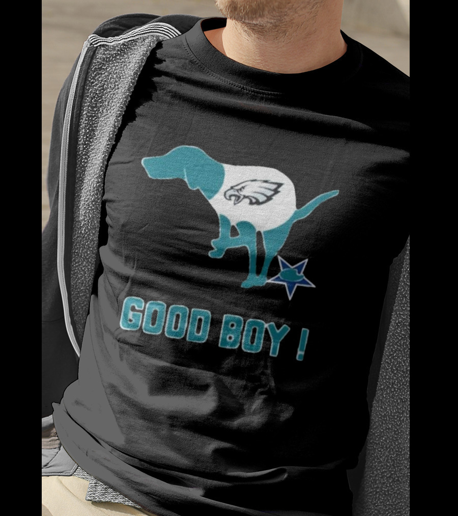 Philadelphia Eagles Dog Good Boy Defecating On Dallas Cowboys Star T-Shirt