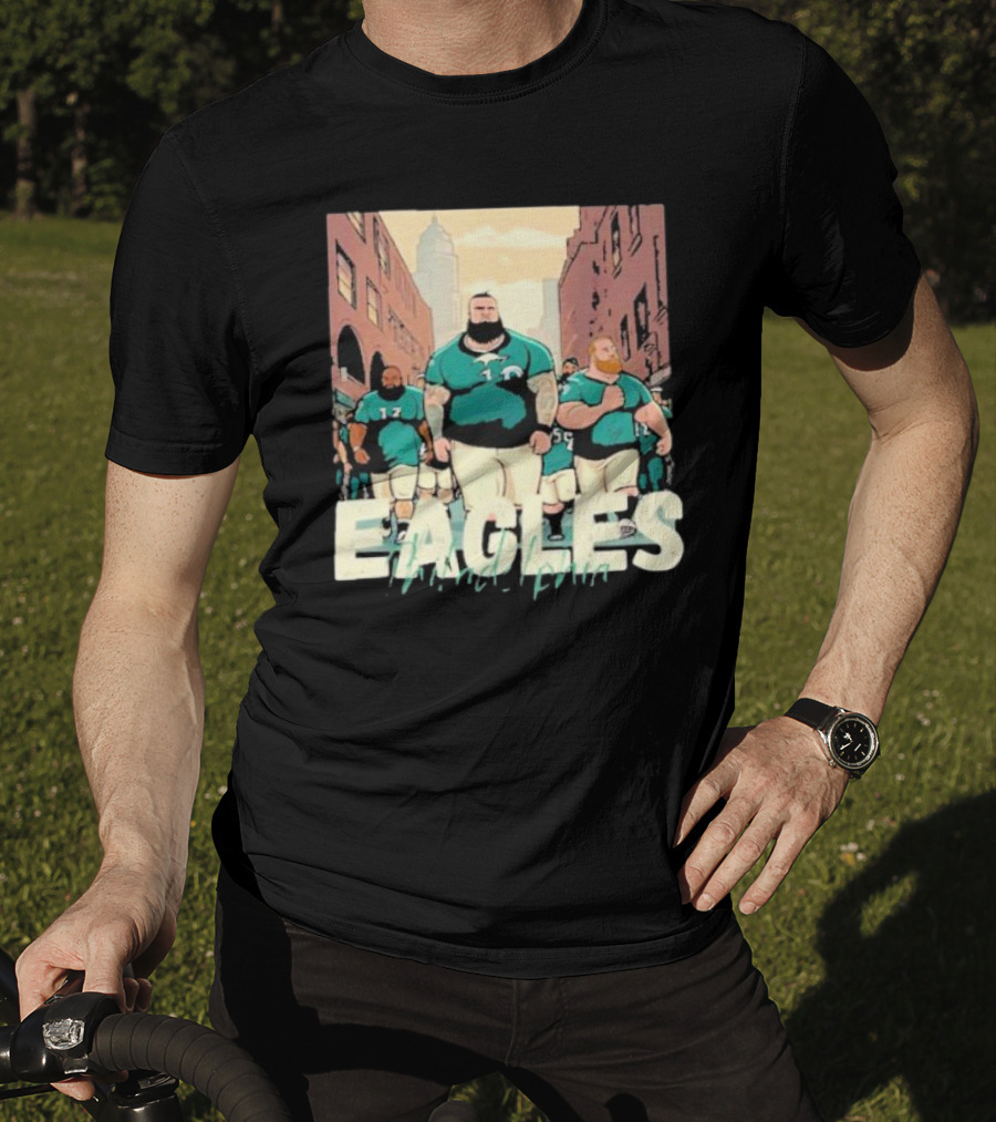 Eagles Philadelphia Players Strolling In City Streets T-Shirt