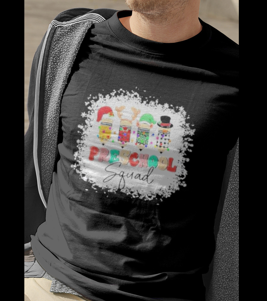 Preschool Squad Christmas Snowflake Festive Friends T-Shirt