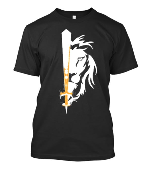Real Sikh Lion And Sword Blackout Gold T-Shirt