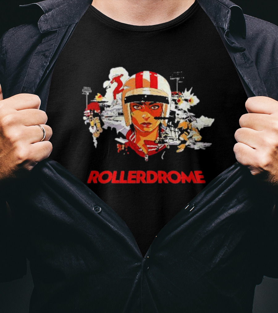 Rollerdrome Retro Futuristic Action Sports T-Shirt