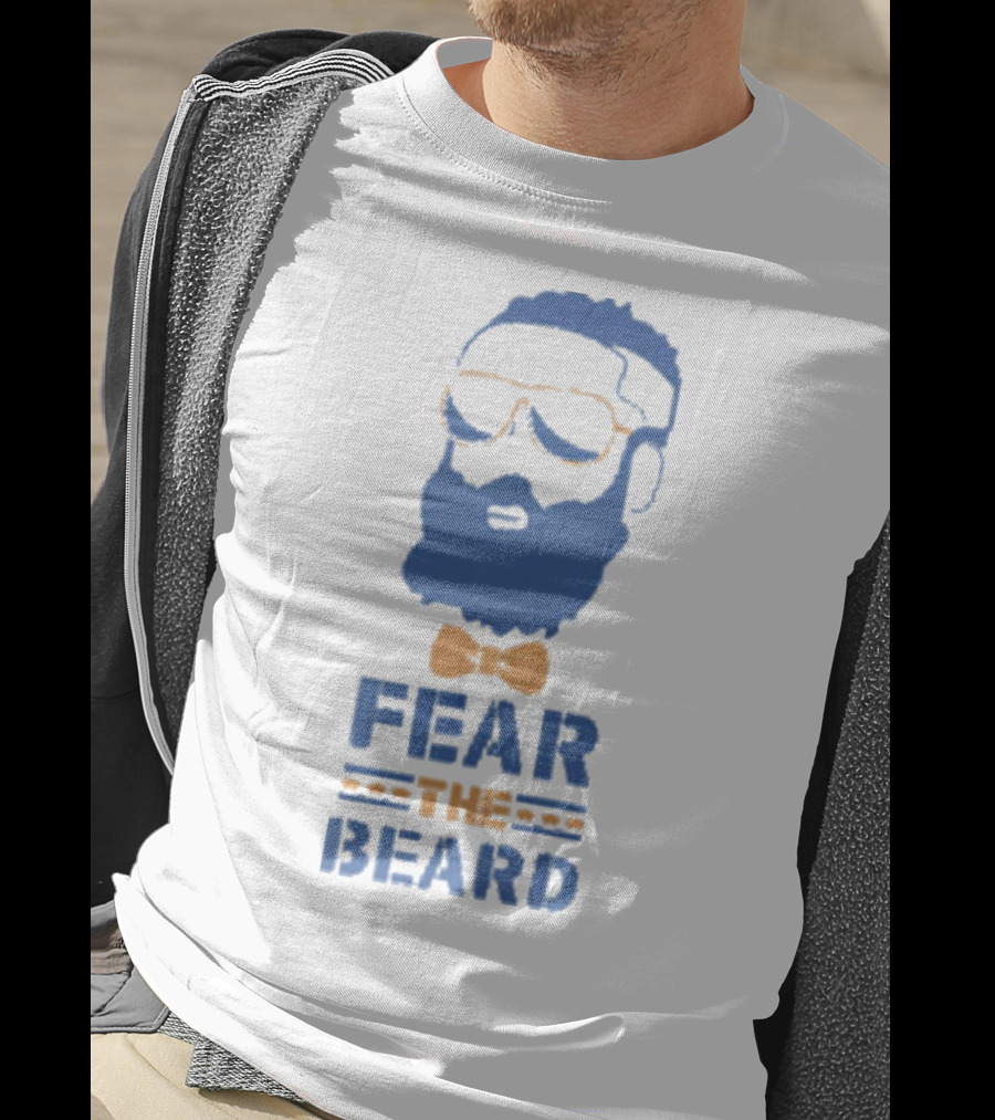 James Harden Fear The Beard Blue Orange Bowtie Sunglasses T-Shirt