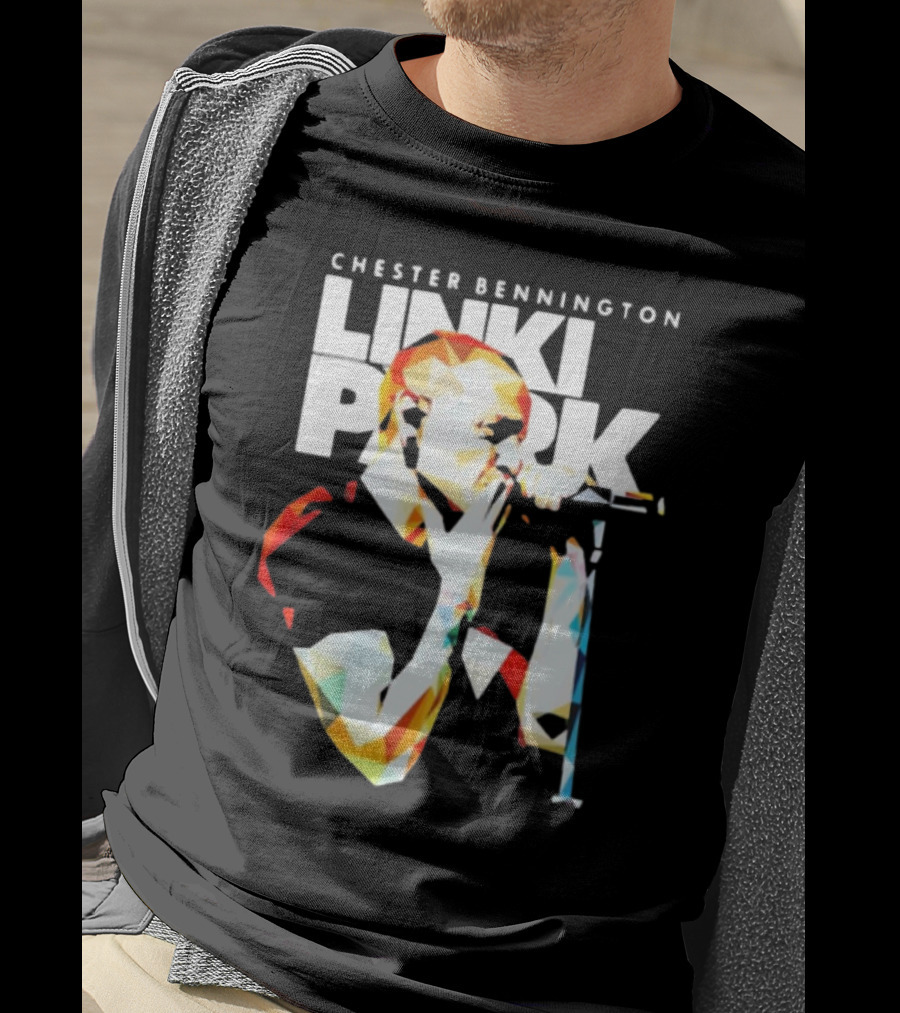 Chester Bennington Linkin Park Poly Art Mic Performance T-Shirt