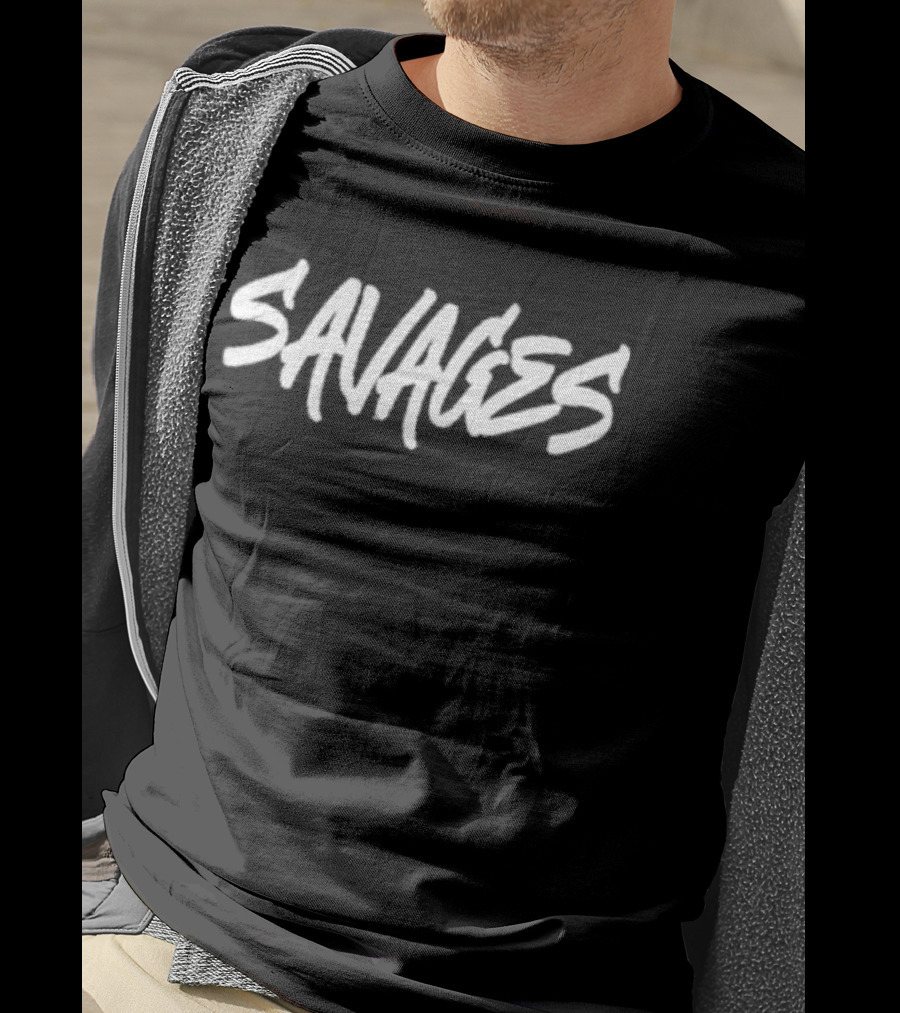 Black Savages Text T-Shirt