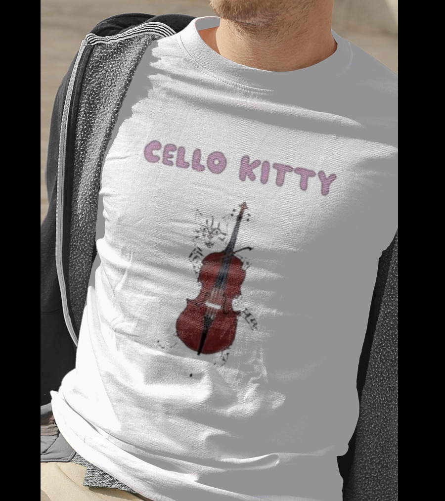 Cello Kitty Cat With Red Cello T-Shirt
