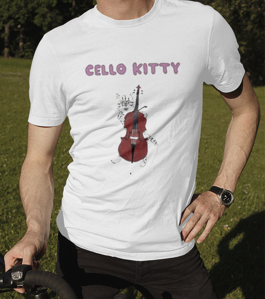 Cello Kitty Cat With Red Cello T-Shirt