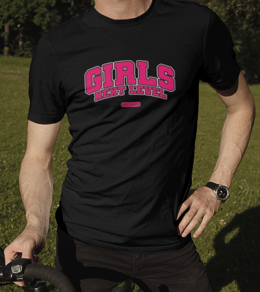 GIRLS NEXT LEVEL EST 2005 Pink Bold College T-Shirt