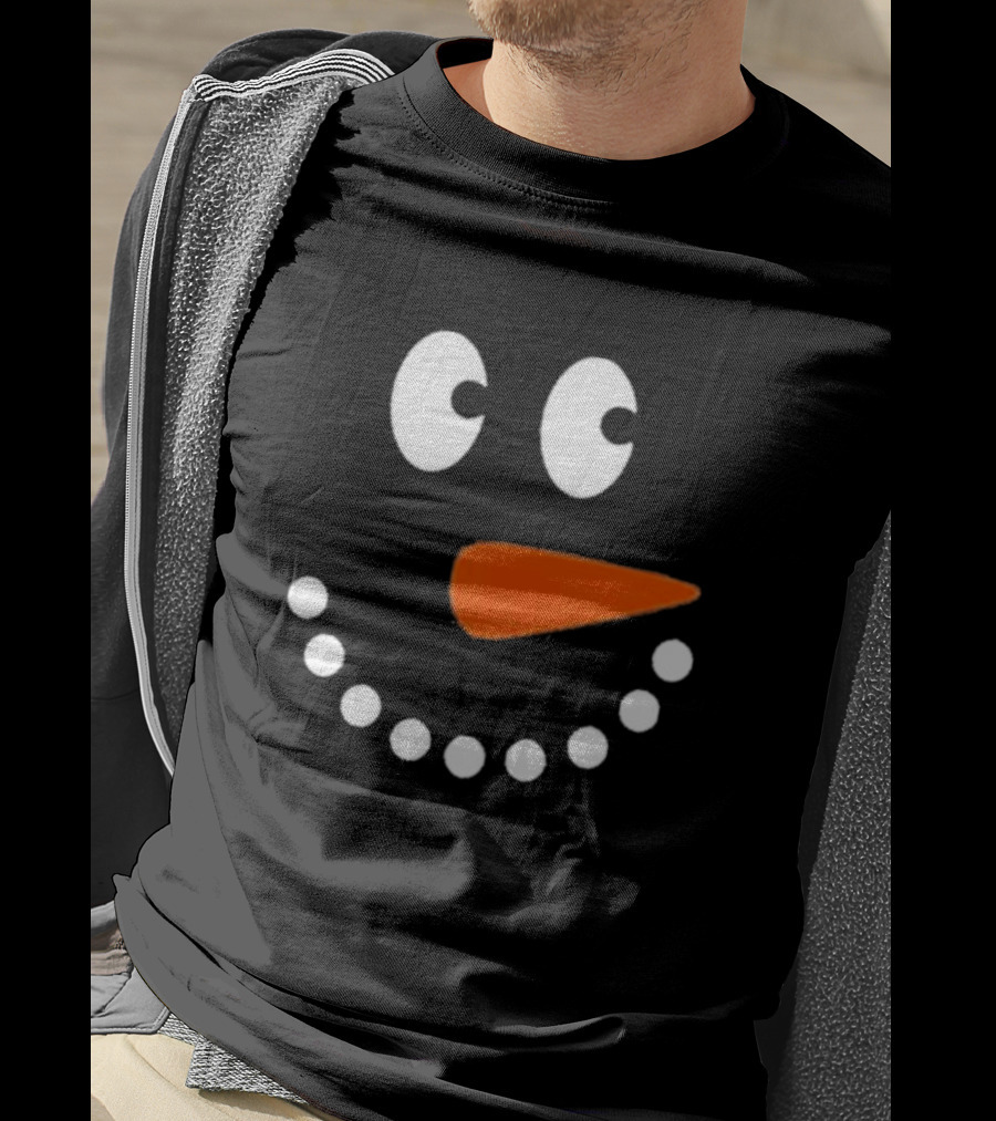 Joyful Snowman Face Christmas Holiday T-Shirt