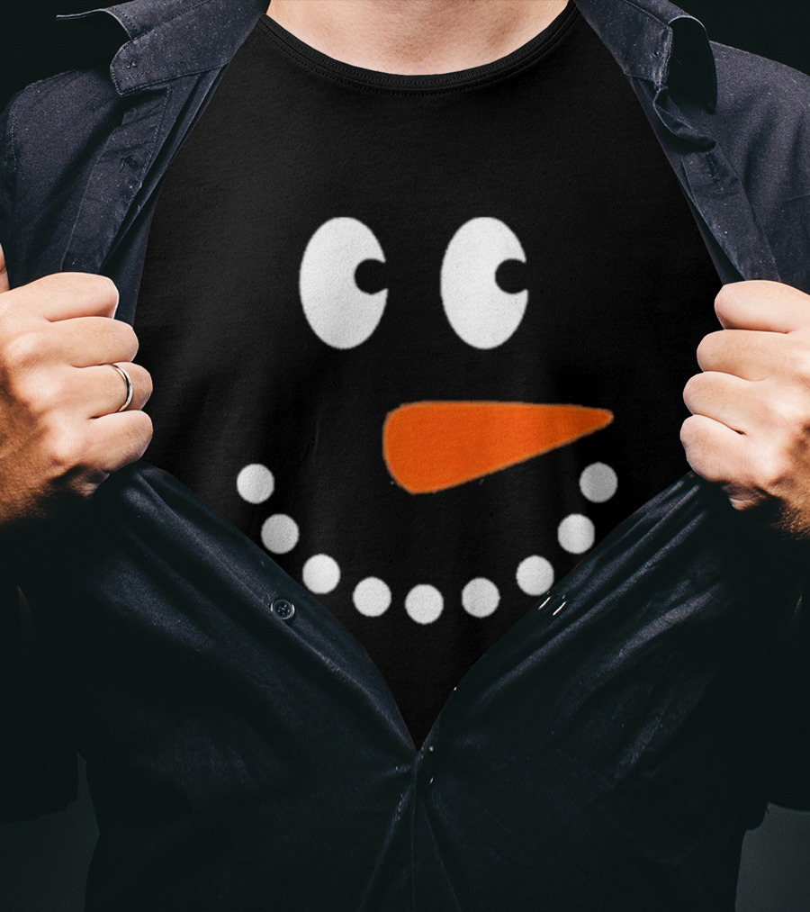 Joyful Snowman Face Christmas Holiday T-Shirt
