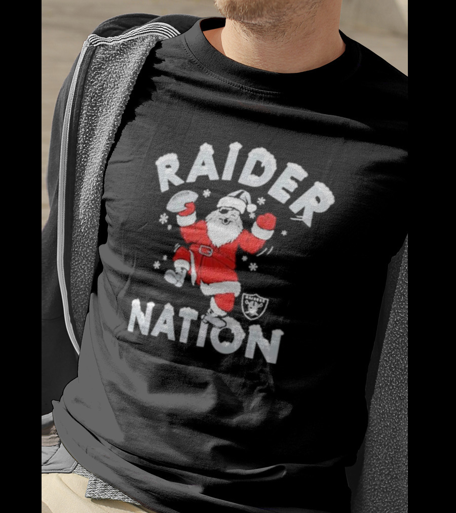Raider Nation Santa Holiday Las Vegas Raiders Homage Tri-blend T-Shirt