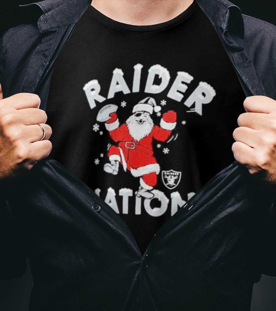 Raider Nation Santa Holiday Las Vegas Raiders Homage Tri-blend T-Shirt