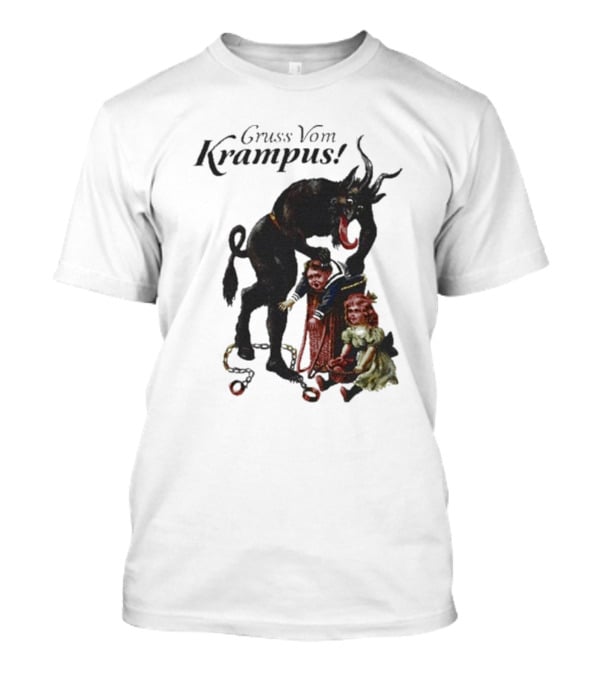 Meowy Krampus Gruss Vom Krampus Christmas Feline Holiday Mischief T-Shirt