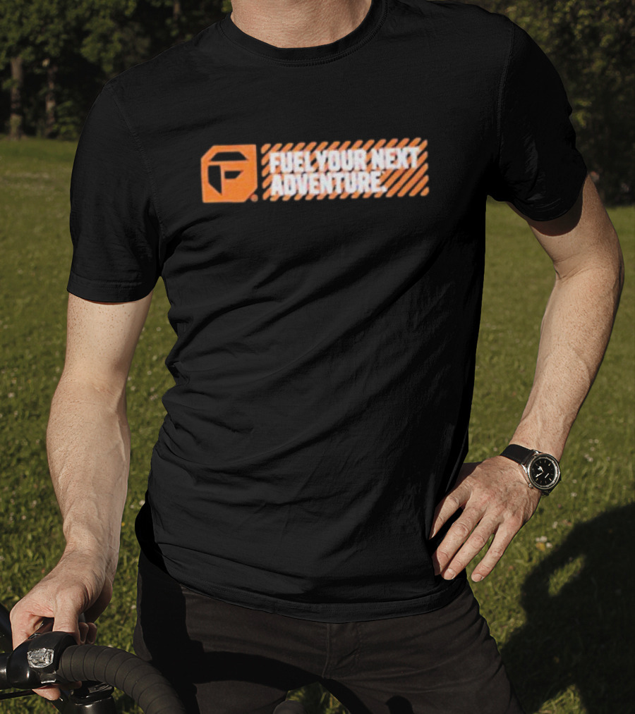 Fuel Your Next Adventure FP Logo Orange Stripes T-Shirt