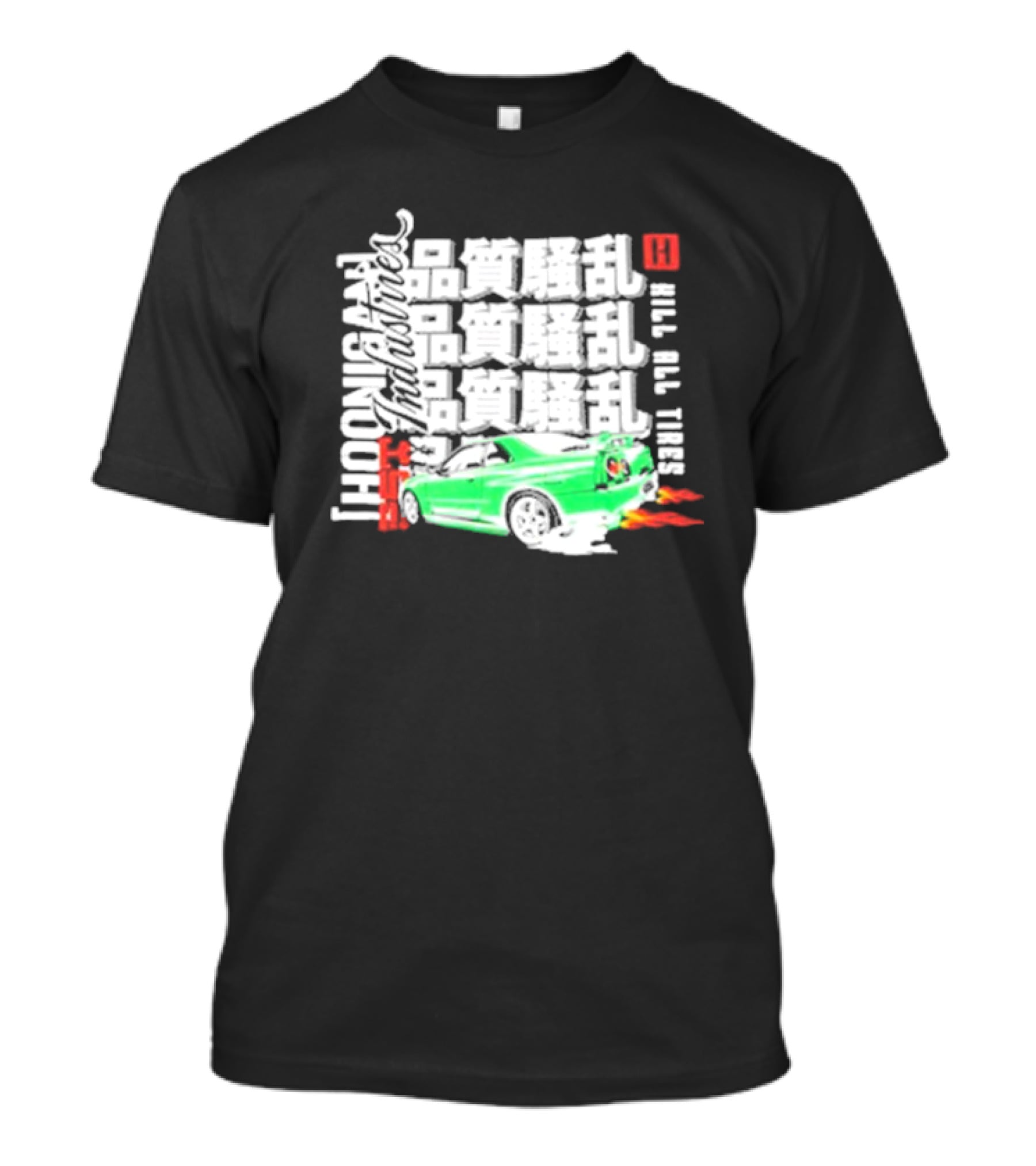 Hoonigan Industries Kill All Tires Green Car T-Shirt