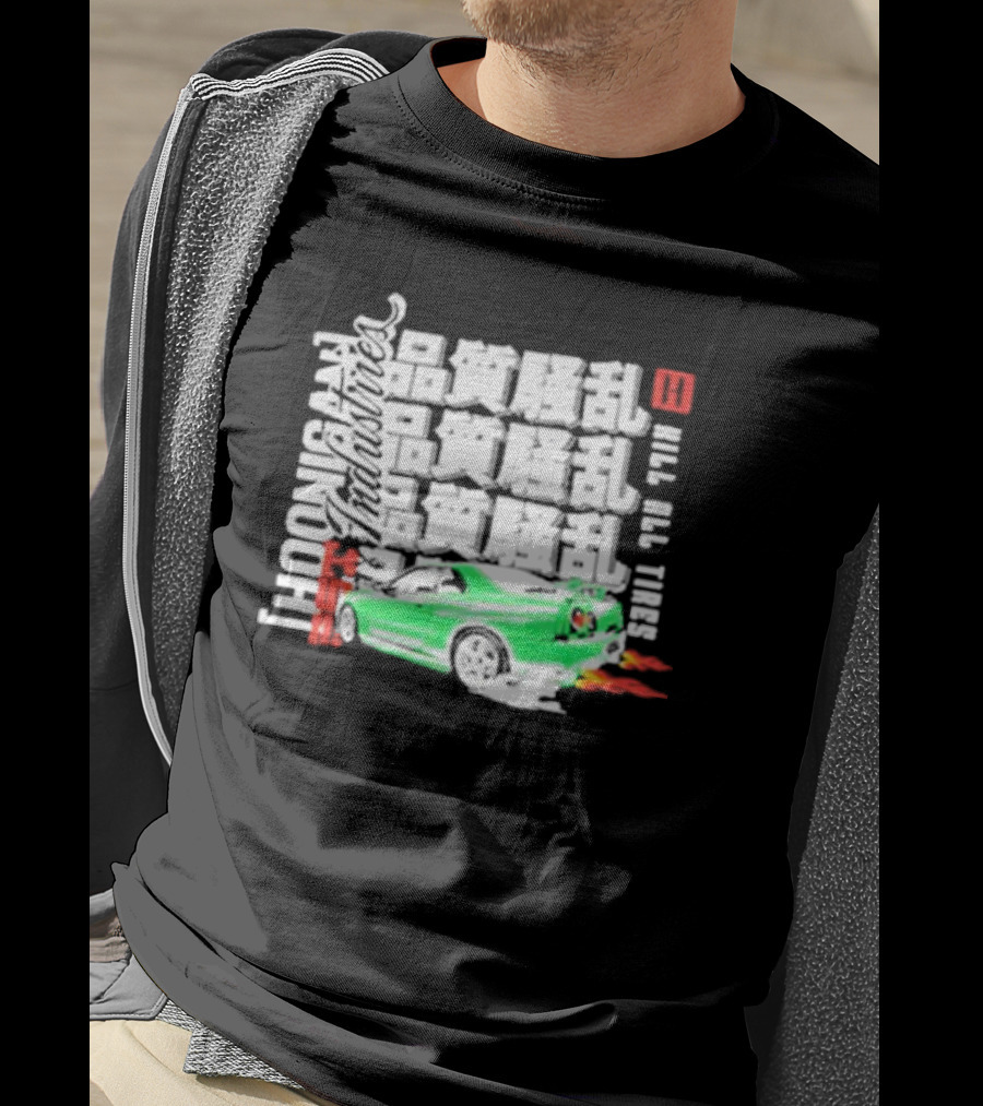 Hoonigan Industries Kill All Tires Green Car T-Shirt