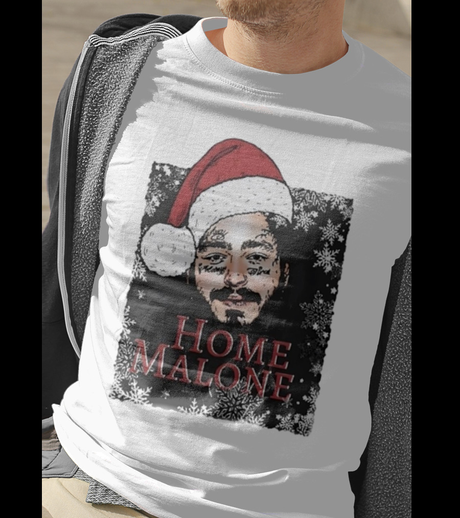 Home Malone Swea Funny Christmas Sweathirt Home Alone Sweathirt Ghost Malone Post Malone Dallas Cowboys Snowflakes Santa Hat T-Shirt