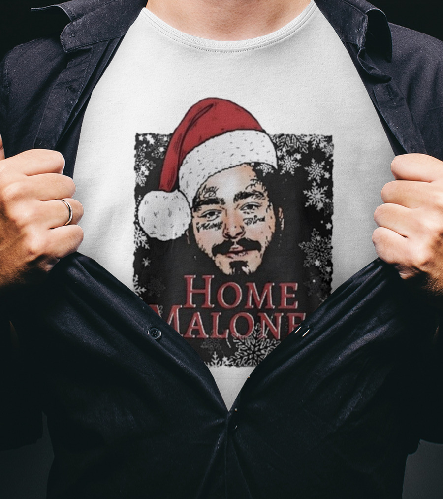 Home Malone Swea Funny Christmas Sweathirt Home Alone Sweathirt Ghost Malone Post Malone Dallas Cowboys Snowflakes Santa Hat T-Shirt